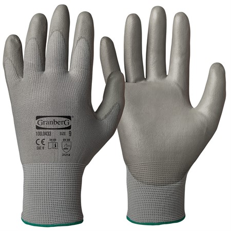Handske,montering,PU, poly, grå 7