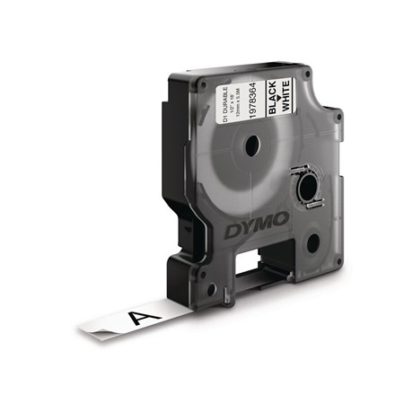 Märkband Dymo Durable D1 12mm Svart på Vit