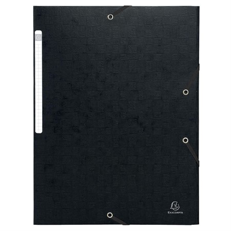 Gummibandsmapp A4 svart  3-klaff  425gr.