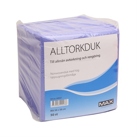 Alltorkduk blå 38x38cm, MAX, 50-pack