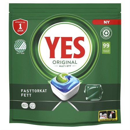 YES Original All in one, 99-pack, maskindisktabletter