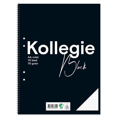 Kollegieblock A4 rutat 70g/70blad 10 st