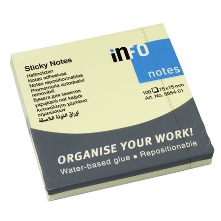 Notes Stick`n Notes 76x76mm gul