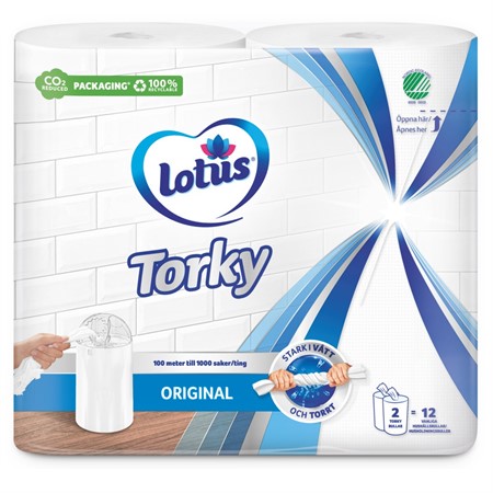 Torkrulle Lotus Torky Avtorkningspapper 1-lags utan hylsa