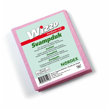 Wizzo Svampduk Medium Röd 210x170mm 10-p