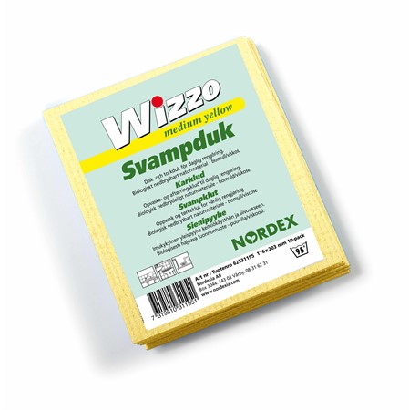 Wizzo Svampduk Medium Gul 210x170mm 10-p