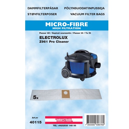 Dammpåse Electrolux  Z961 syntet microfiber Vit 5-pack