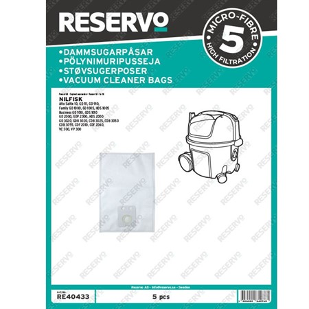 Dammpåse Nilfisk microfiber VP300,GD1005, 5-pack