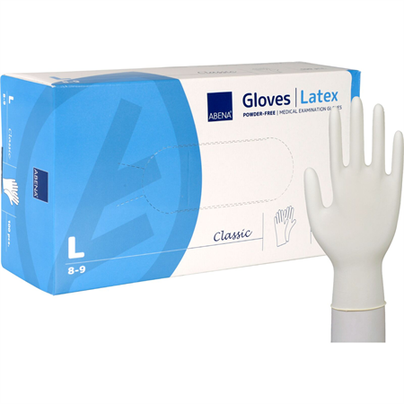 Engångshandske Latex puderfri L 100/fp Vit
